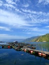 Traditional fish cage in Lake Toba