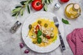 Traditional fish couscous dish with vegetables and seasonings Royalty Free Stock Photo