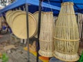 traditional fish trap made of bamboo and rattan sale on marketplace located in Sabah, Malaysia Royalty Free Stock Photo