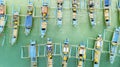 Traditional fisherman boats in a row at beach