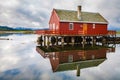 Traditional fisherman houses rorbu at Haholmen island, Norway Royalty Free Stock Photo