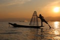 Traditional fisherman at Inle Lake, Myanmar