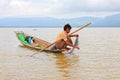 Traditional Fisherman, Inle Lake, Myanmar Royalty Free Stock Photo