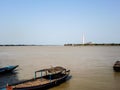 Traditional Fishing Boat in the Delta of the Ganges River. Fishing boats on the Ganga river. The boats are offen used for Sunrise