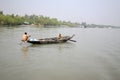 Traditional fishing boat in the delta of the Ganges River in Sundarbans Jungle, India Royalty Free Stock Photo