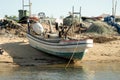 Typical fisching boat on the Culatra Island, Algarve - Portugal