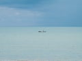 Traditional Fishing Boat in the Middle of the Sea Royalty Free Stock Photo