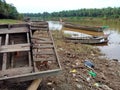 traditional fishing boat on a river