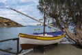 Traditional fishing boat at the village of Mochlos, Crete, Greece