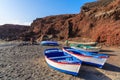 Traditional fishing boats on beach Royalty Free Stock Photo