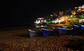 Traditional fishing boats on the beach near Atlantic ocean Royalty Free Stock Photo