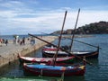 Traditional fishing boats in Collioure, France Royalty Free Stock Photo