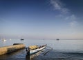 Traditional fishing boats on dili beach in east timor leste Royalty Free Stock Photo