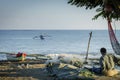 Traditional fishing boats on dili beach in east timor leste Royalty Free Stock Photo