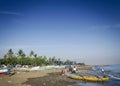 Traditional fishing boats on dili beach in east timor leste Royalty Free Stock Photo