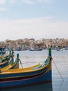 Traditional fishing boats and harbour, malta Royalty Free Stock Photo
