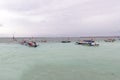Traditional fishing boats at Jimbaran Beach Royalty Free Stock Photo