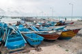 Traditional fishing boats at Jimbaran Beach Royalty Free Stock Photo