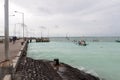 Traditional fishing boats at Jimbaran Beach Royalty Free Stock Photo