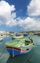 Traditional fishing boats marsaxlokk harbour malta Royalty Free Stock Photo