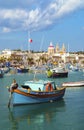 Traditional fishing boats marsaxlokk harbour malta Royalty Free Stock Photo