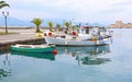 Traditional fishing boats at Nafplio harbor Argolis Greece Royalty Free Stock Photo