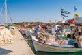 Traditional fishing boats in Palaia Epidaurus, Greece