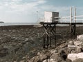 Traditional fishing cabin and net - Carrelet - Saint Georges de Didonne, France