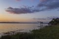 Traditional fishing hut on river Gironde, Bordeaux, Aquitaine, France Royalty Free Stock Photo