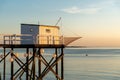 Traditional fishing hut on stilts called Carrelet in Fouras, France