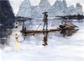 Traditional fishing on Li river