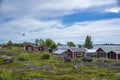 Traditional Fishing Village and Boat houses lake on Stor-Rabben Island Royalty Free Stock Photo