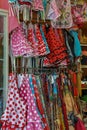 Dance dresses hanging from a store in Seville, Spain.