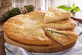 Traditional flatbread with potato filling Royalty Free Stock Photo