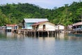 Traditional floating house of Papua society