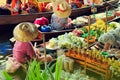 Traditional Floating Market, Bangkok, Thailand Royalty Free Stock Photo