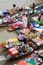 Traditional floating market, Thailand. Royalty Free Stock Photo