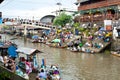 Traditional floating market, Thailand. Royalty Free Stock Photo