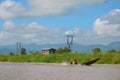 Traditional floating village houses in Inle Lake, Myanmar Royalty Free Stock Photo