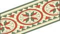 Traditional Floor Tile Border with Geometric and Floral Patterns, vector design Generative AI Royalty Free Stock Photo