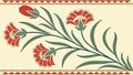 Traditional Floral Carnation Pattern, Elegant Decorative Motif, vector design Generative AI Royalty Free Stock Photo