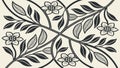 Traditional Floral Tile: Elegant Interlocking Pattern, vector design Generative AI Royalty Free Stock Photo