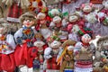 Traditional folk dolls in Ukrainian costumes. Royalty Free Stock Photo