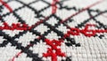 Traditional Folk Embroidery Pattern CloseUp Royalty Free Stock Photo