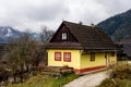 Traditional folk historic wooden houses in Vlkolinec open air museum