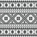 Traditional folk knitted red embroidery pattern from Ukraine or Belarus