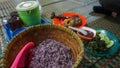 Traditional food from Bandung is Nasi Liwet, where there is red rice, chili, vegetables and fried chicken, and jasmine tea