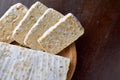 Traditional food of indonesia, Slice of tempeh on the wood background