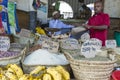 Traditional food market in Zanzibar, Africa.