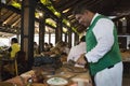 Traditional food in a restaurant of Bolivia in Santa Cruz